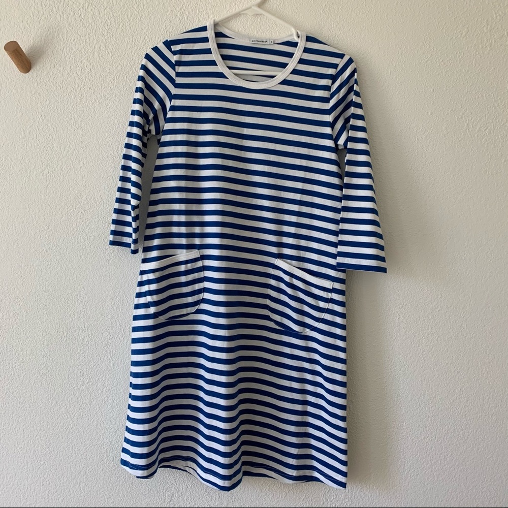 Marimekko blue stripe dress